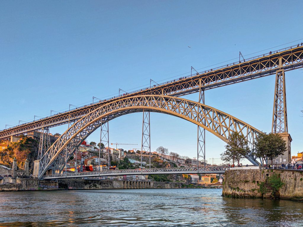 porto bridge from low angle
