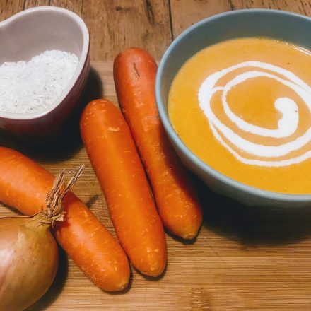 Potage Crécy à la carotte et riz