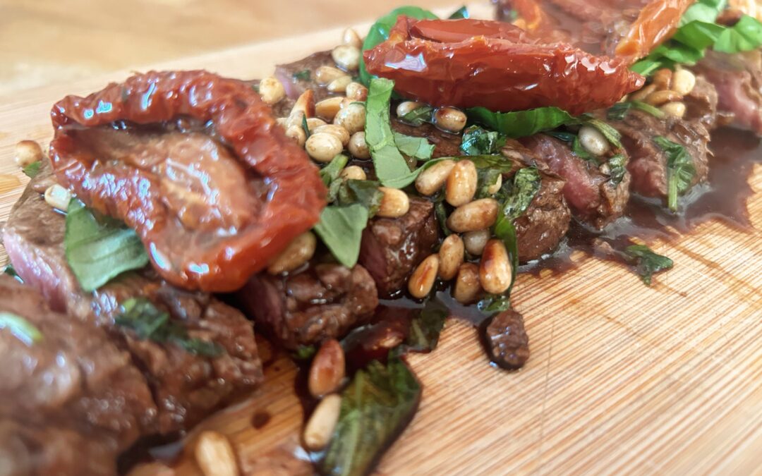 Tataki de boeuf aux saveurs italiennes