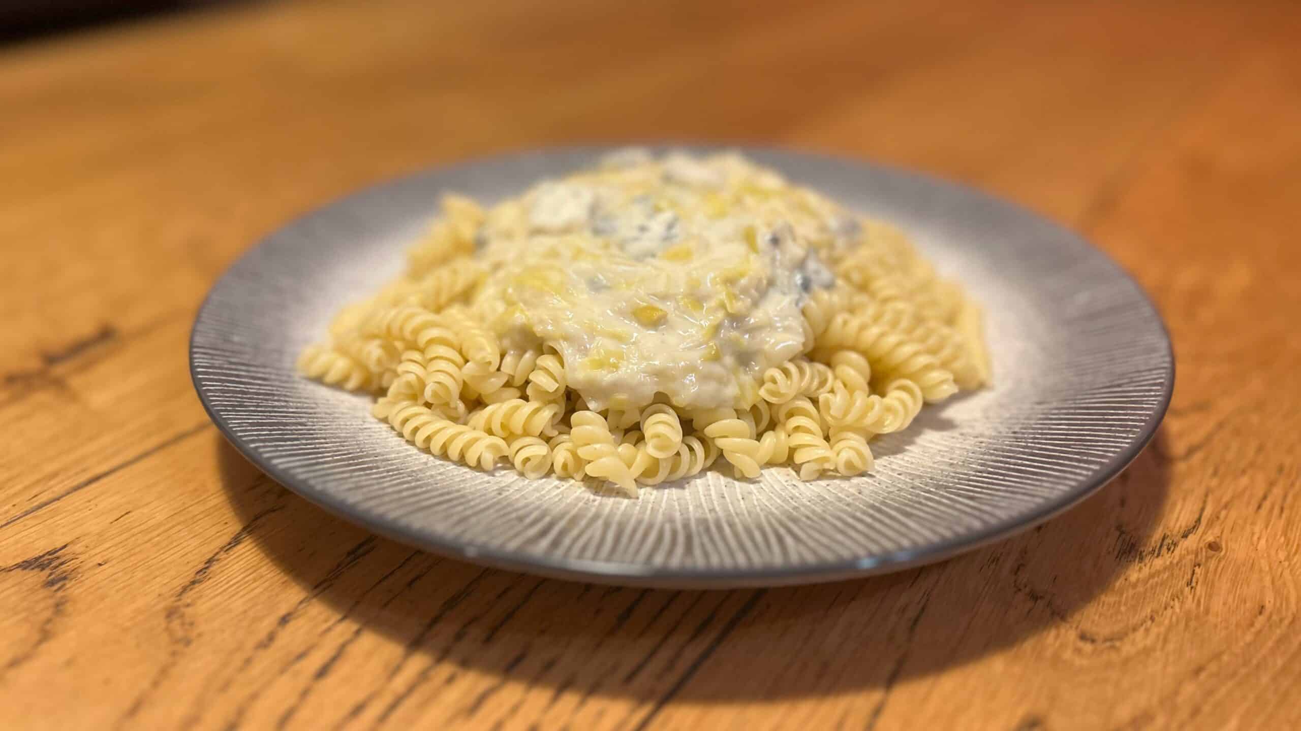 Pâtes à la fondue de poireaux et au gorgonzola