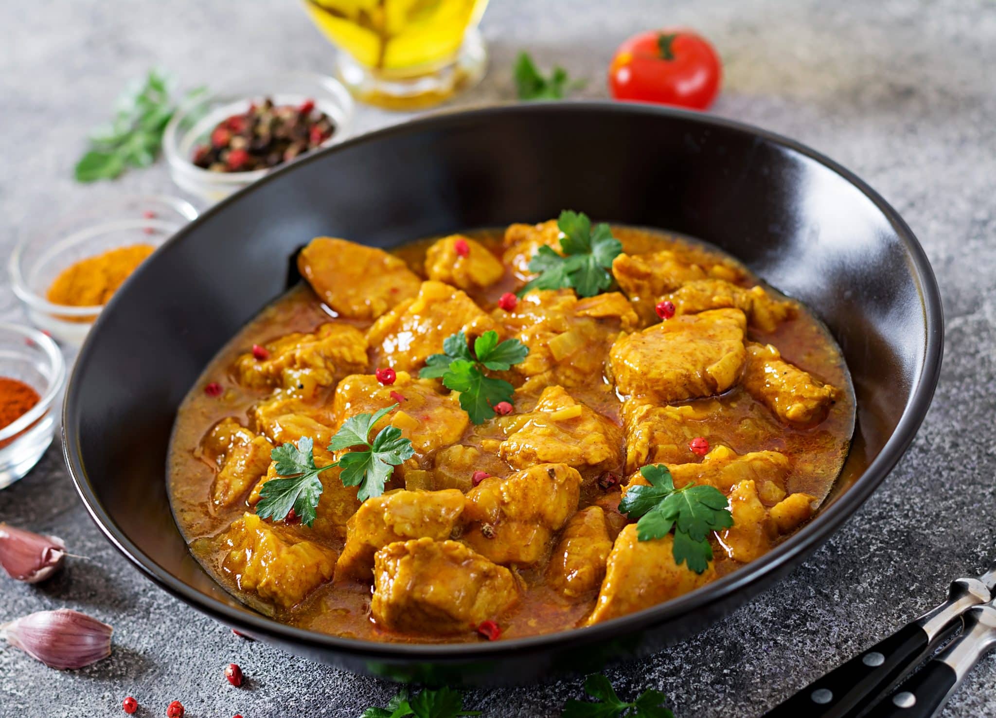 Curry With Chicken Onions Indian Food Asian Cuisine Scaled