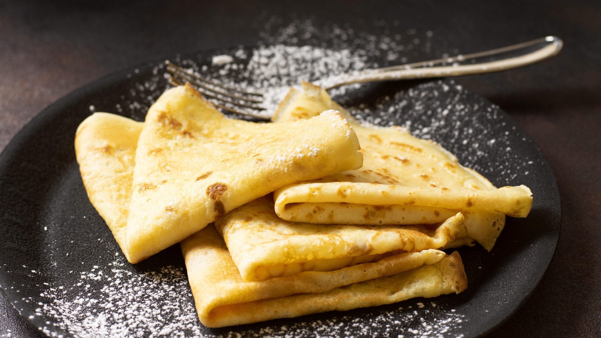 Delicious Winter Crepe Dessert Plate High View Scaled