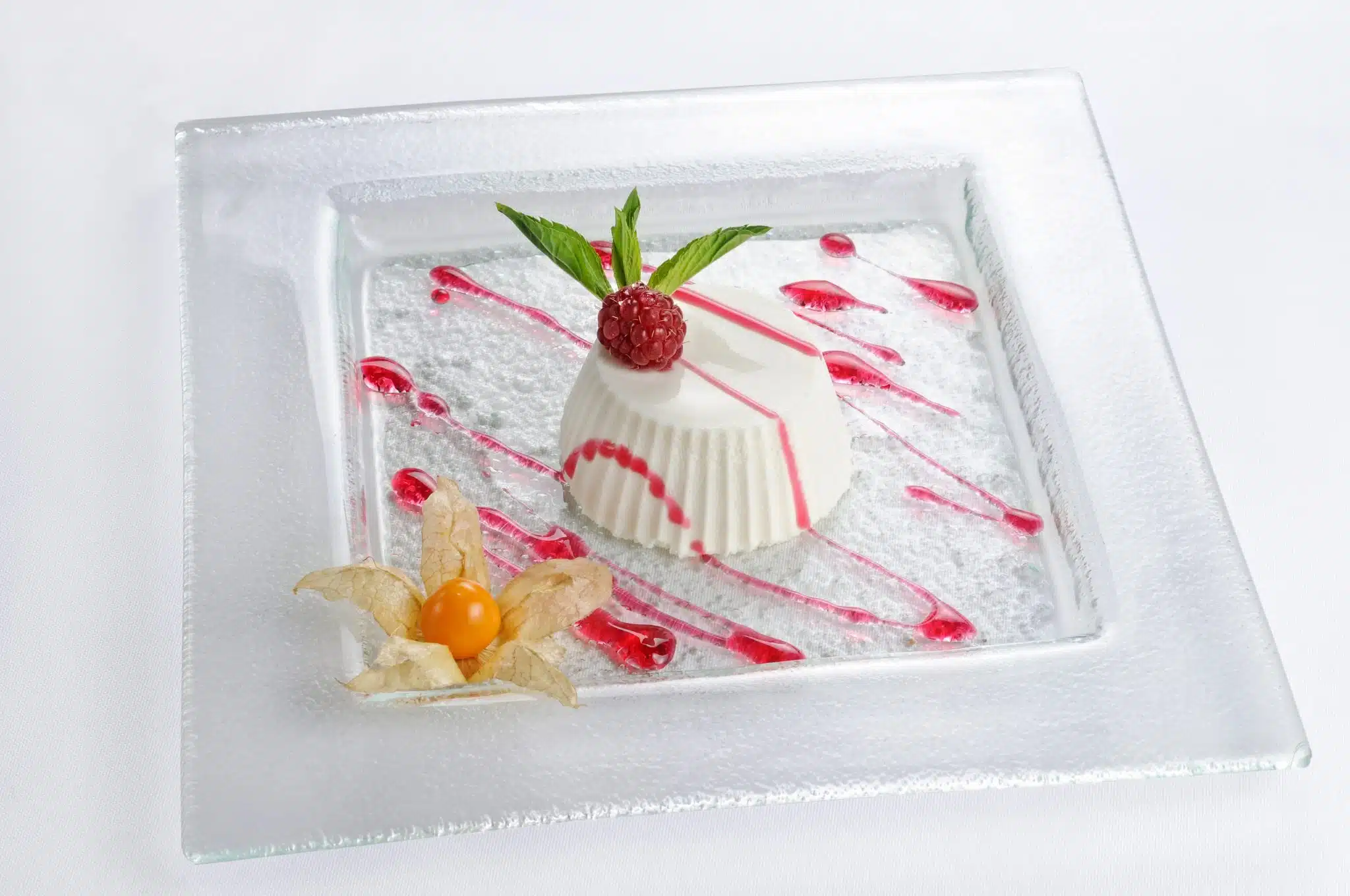 Isolated Shot Panna Cota Dessert With Raspberries Perfect Food Blog Menu Usage Scaled E1620237792776
