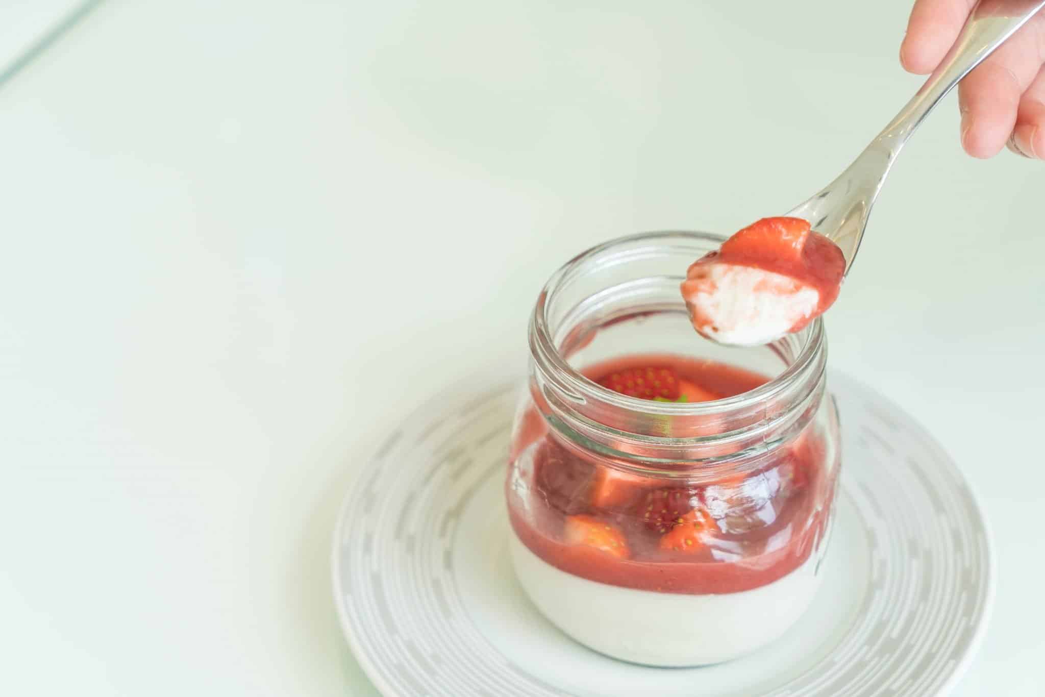 Panna Cotta With Strawberry Sauce Scaled