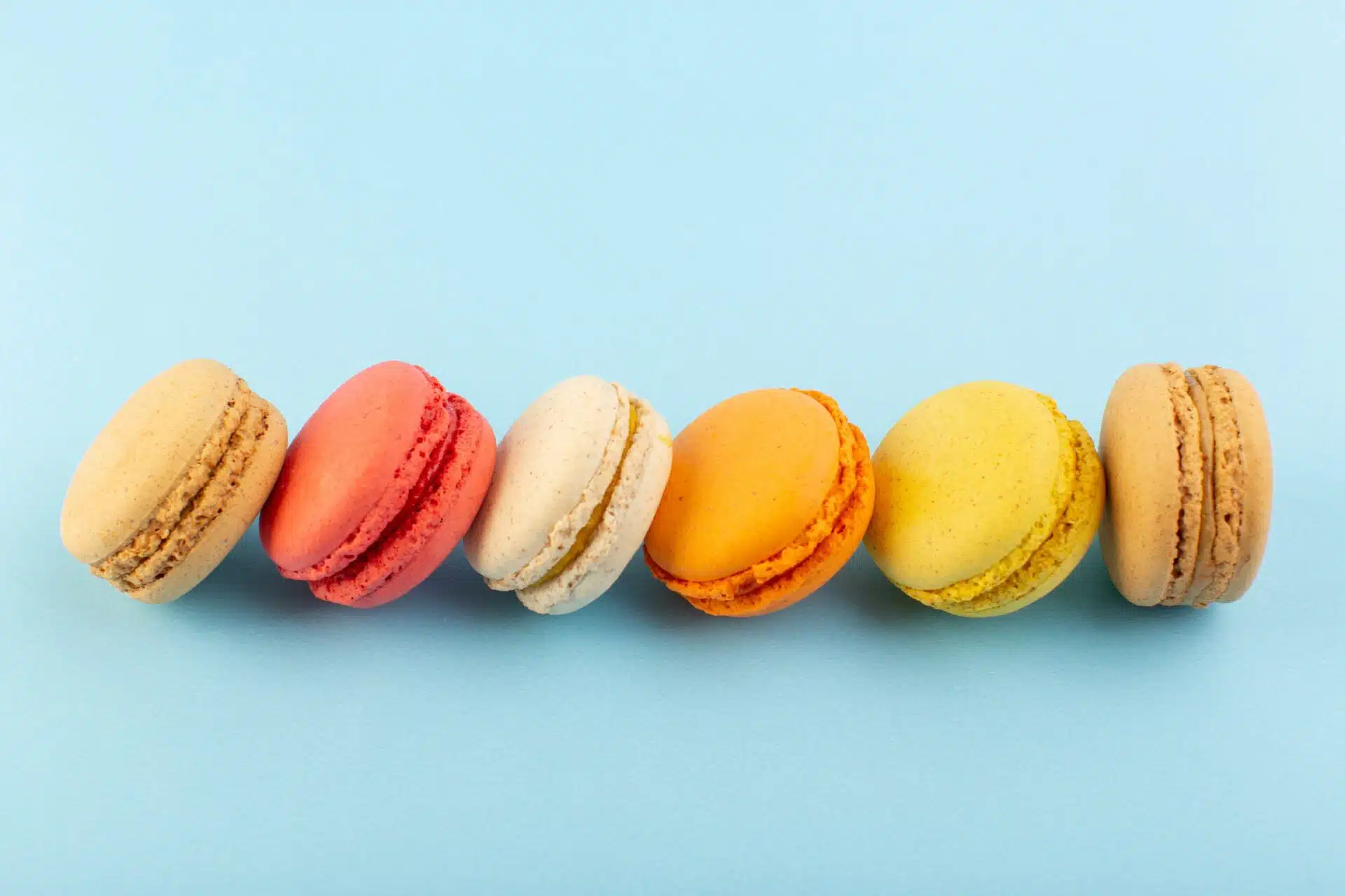 Top View Colorful French Macarons Bake