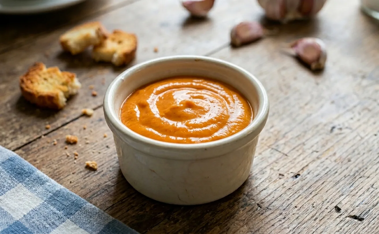 Ramequin Avec De La Sauce Rouille